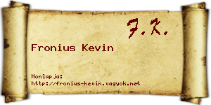 Fronius Kevin névjegykártya